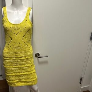 Yellow Knit Sleeveless Dress
